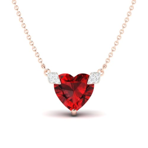 14K Queen of Heart Diamond Necklaces