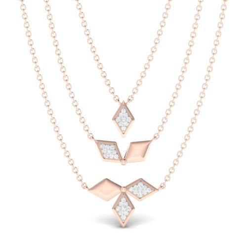 Luxurious Collection of Layer -14K Diamond Devil's in Details Necklace Rose Gold Online | Khoe Jewellery