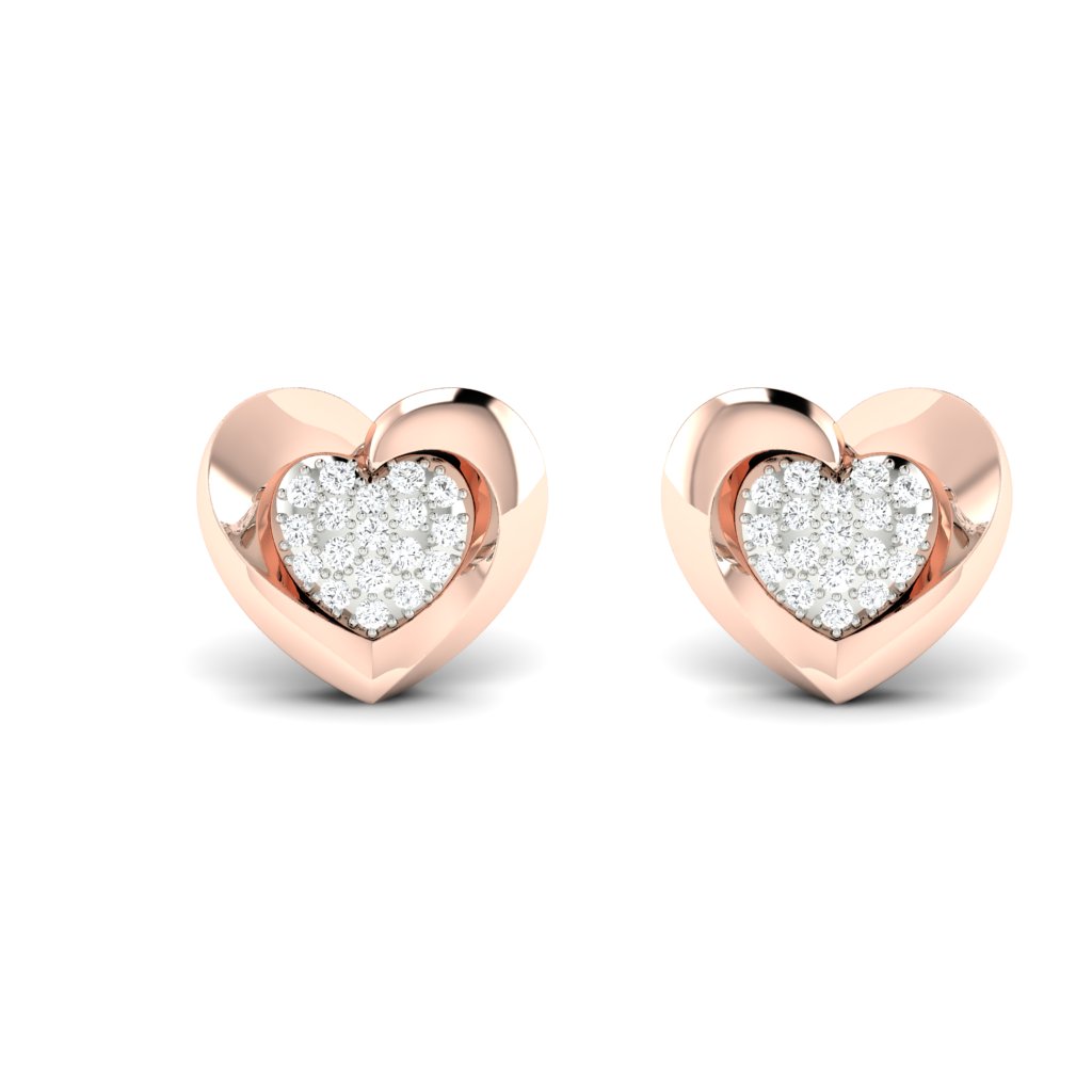 Shop for 14K “Callista” Gold Heart Shape Diamond Earrings at Khoé Jewellery
