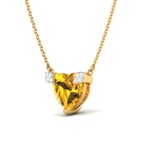 Buy 14K "Queen of heart" Diamond Necklace - JAN- GARNET