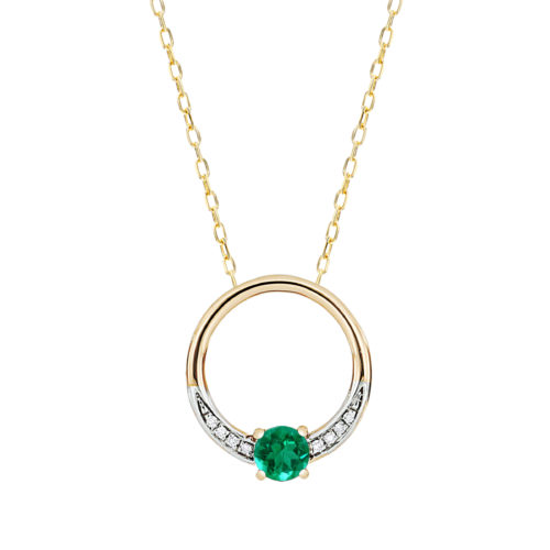 Luxury 14K Bijou Pendant Necklace MAY- EMERALD online | Khoe Jewellery