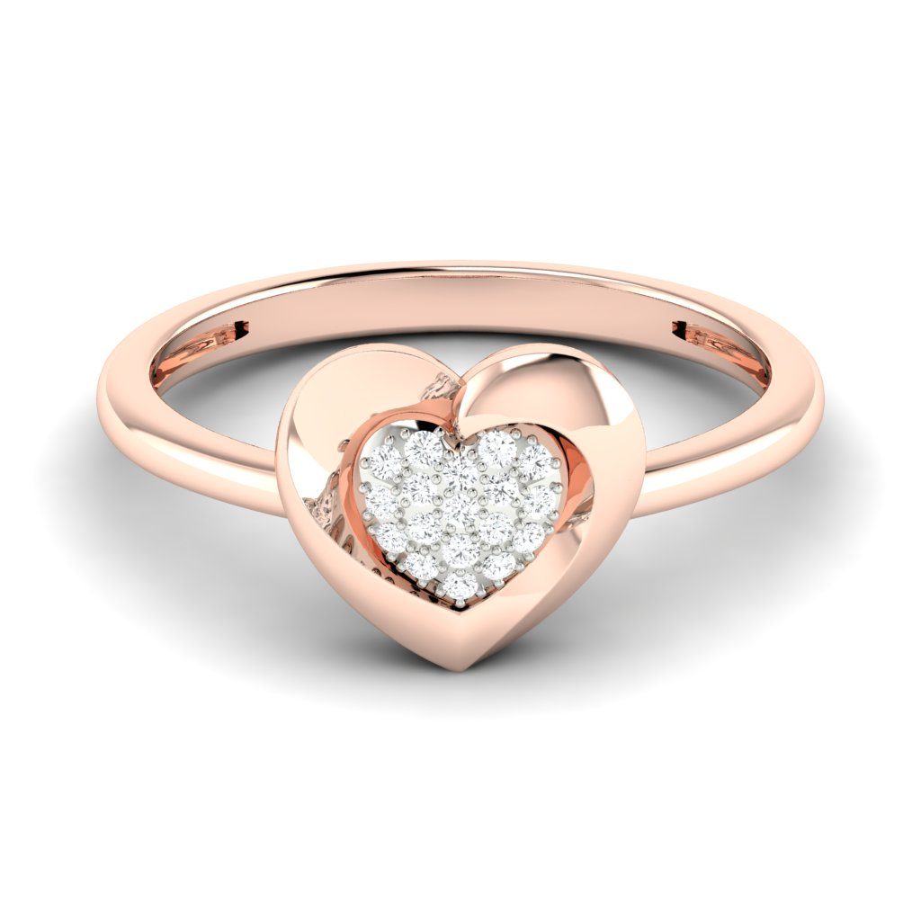 14K Callista Diamond Heart Ring