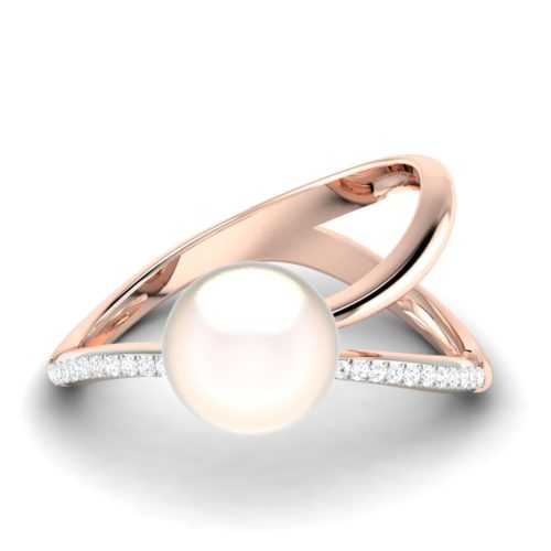 Buy Best Pearl -14K Diamond Two peas in a pod Ring Rose Gold Online | Khoe Jewellery