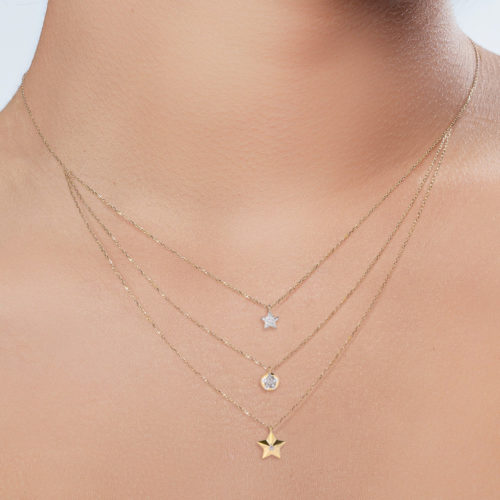 Model | Layer -14K Diamond " Over the Moon " Necklace for sale at best price