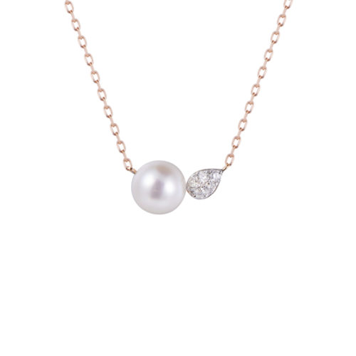 18K Leaves Pearl & Diamond Necklaces