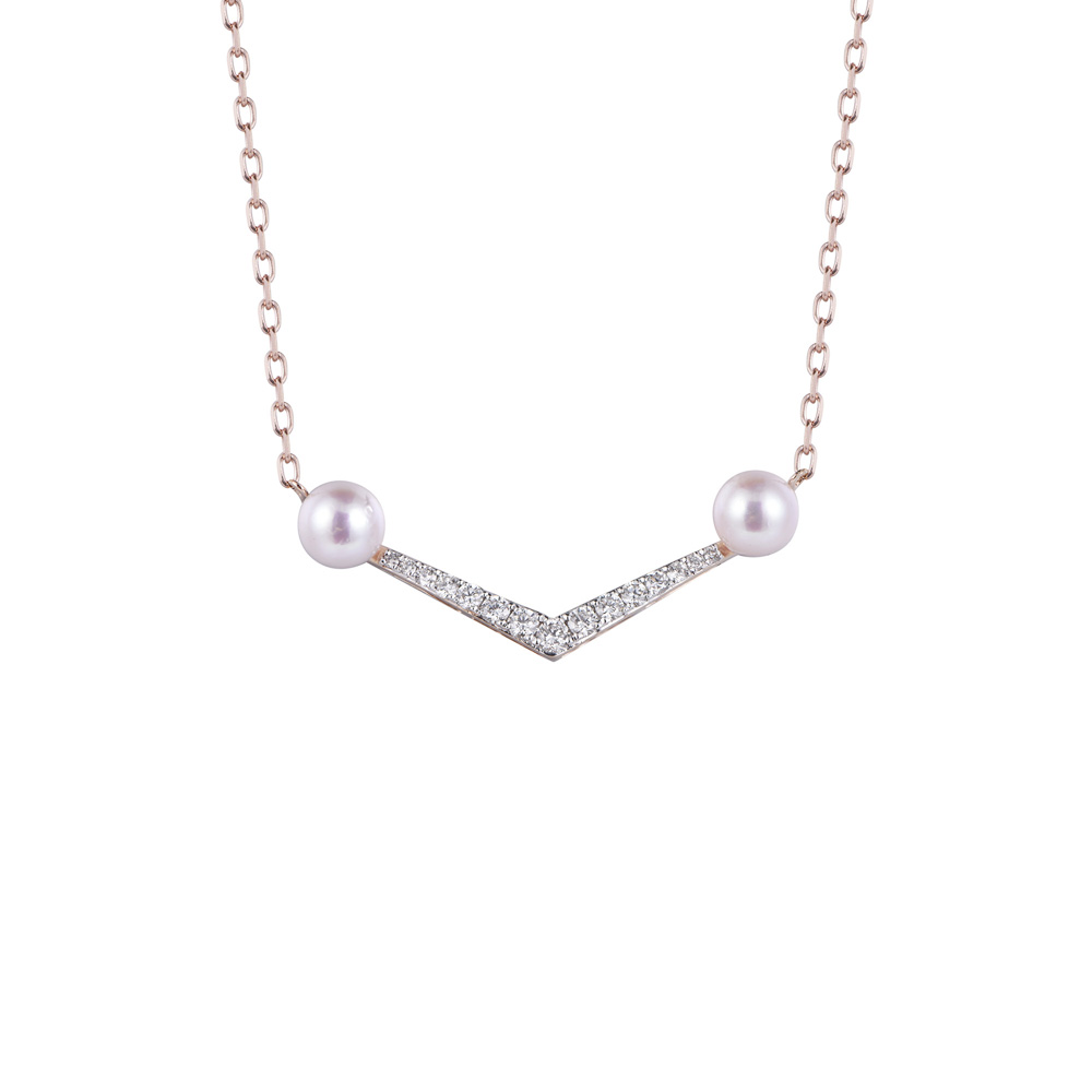 Tom Audreath kever Mevrouw Shop 14K Pearl & Diamond V Shape Necklaces with Gold Chain | Khoé Jewelry