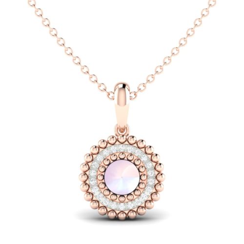 Exclusive Collection of 14K Diamond Lune Diamond & MOP Pendant Rose Gold Online | Khoe Jewellery