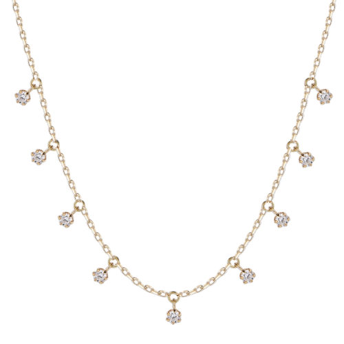 18K Rose Gold Morning Dew Diamond Necklace