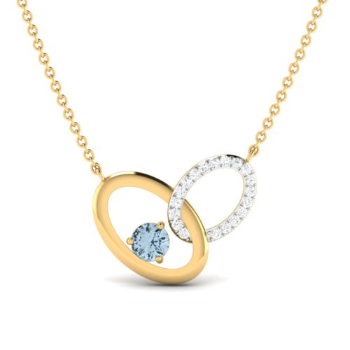 Buy Best Birthstone -14K Linked by Destiny Diamond Necklace MAR- AQUAMARINE Online - Khoe Jewellery