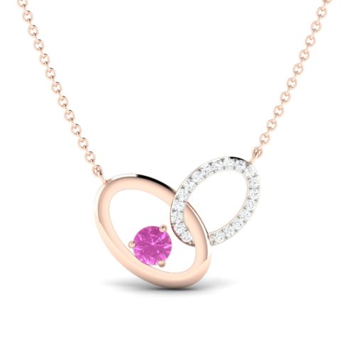 Luxury Best 14K Linked by Destiny Diamond Necklace OCT- PINK SAPPHIRE Online - Khoe Jewellery