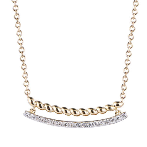 Bar -14K Cradle Diamond Necklace